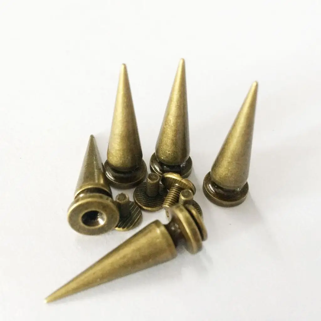 Bronze Cone Stud Rivet Bullet Spikes Leather Studs Metal Nails for DIY Crafting Belts Bags Shoes Home Upholstery