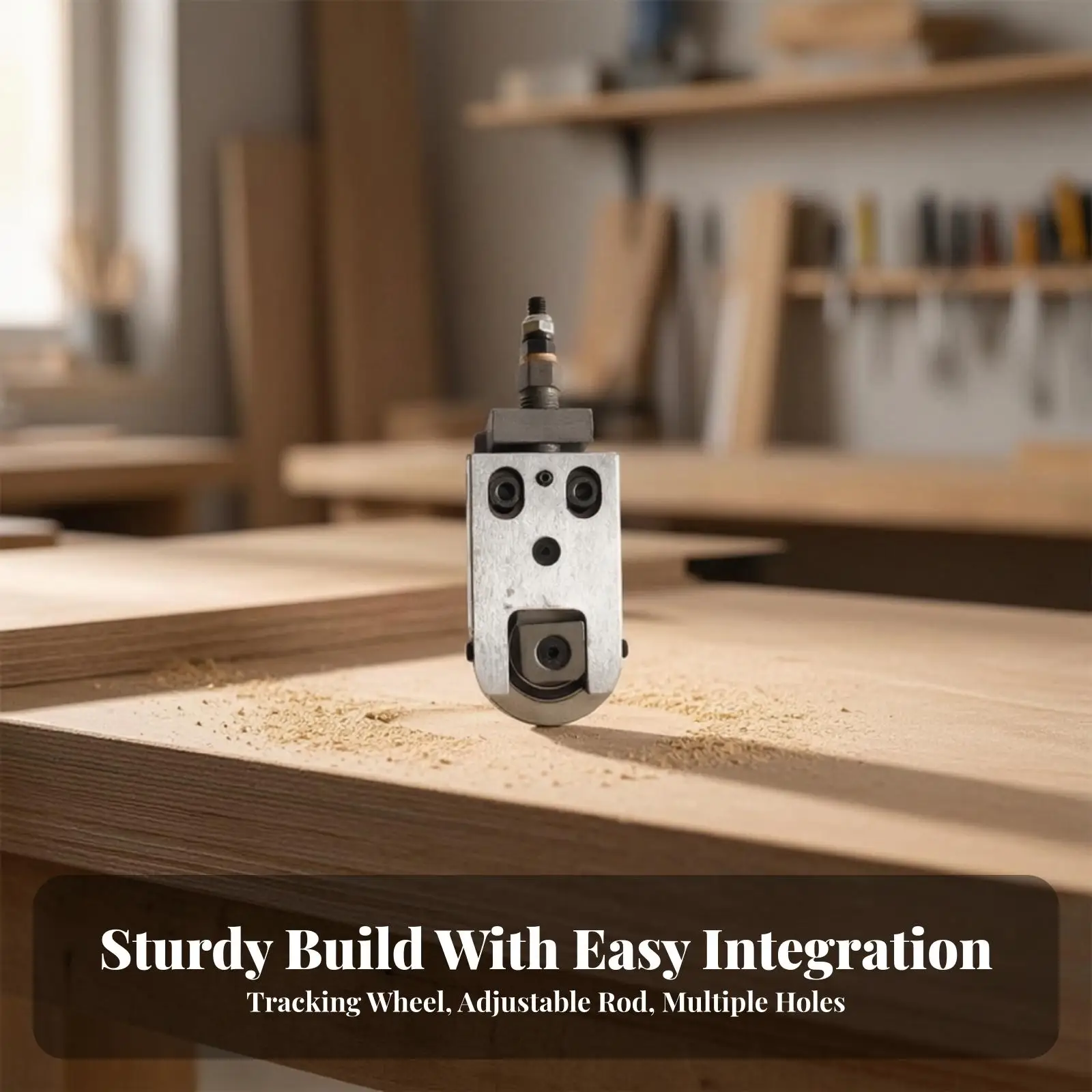 Narrow Edge Machine Tracking Guide with Metal Body and Black Mounting Section for Secure Fit