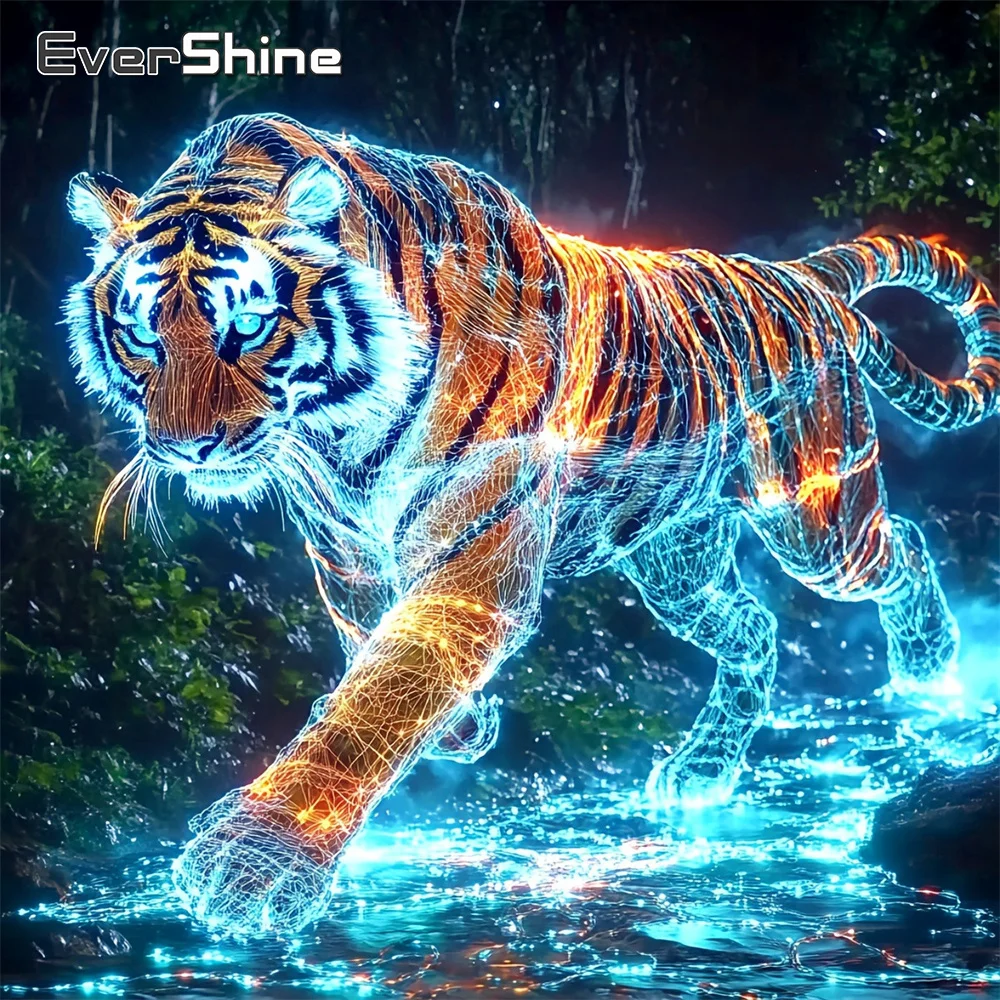 EverShine Diamantmalerei Tier-Mosaik Tiger Vollquadrat-Bohrer Stickerei Baum Strass-Bild Neuerscheinung Heimdekoration