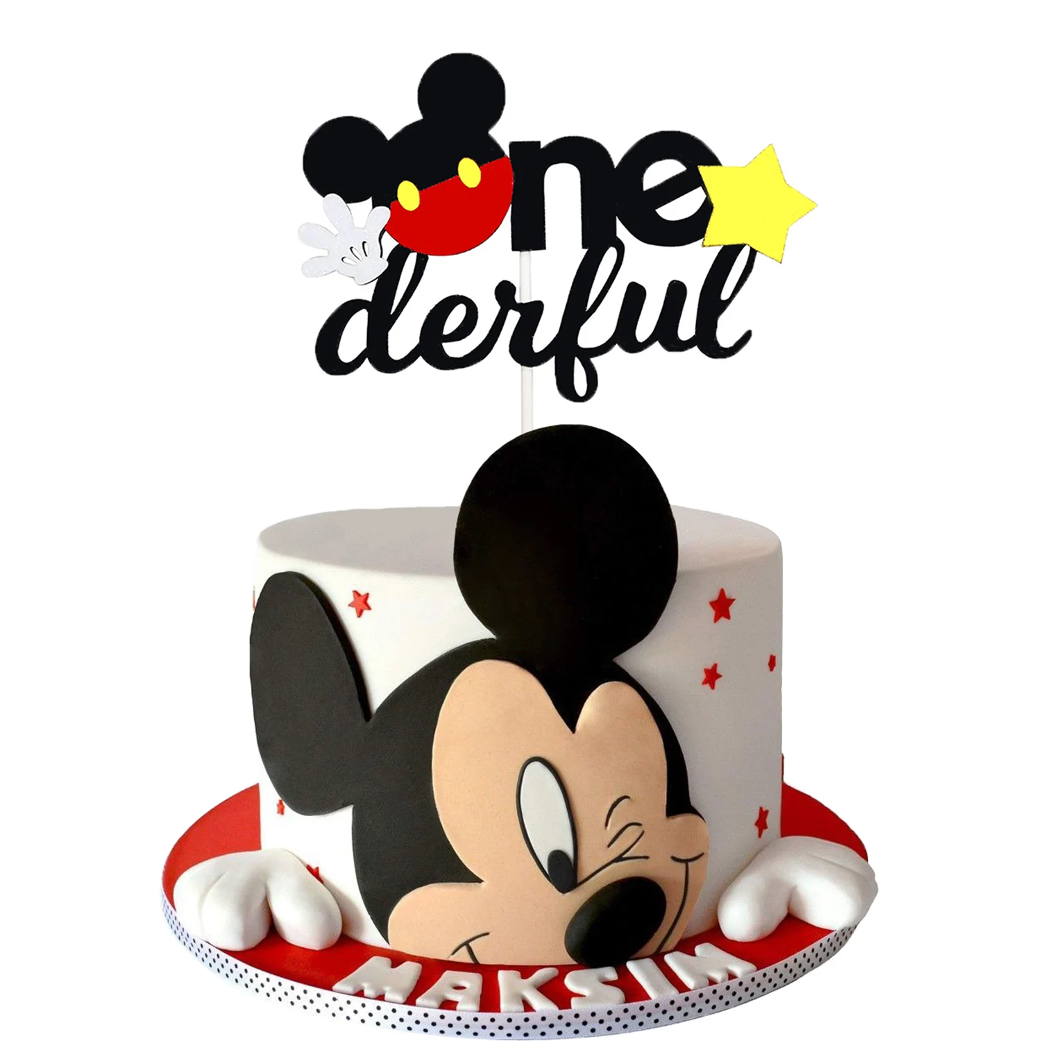 Disney Mickey Mouse Party เค้ก Toppers เค้กวันเกิดเค้ก Topper Decor เด็กวันเกิดงานแต่งงานตกแต่ง Baby Shower Favors