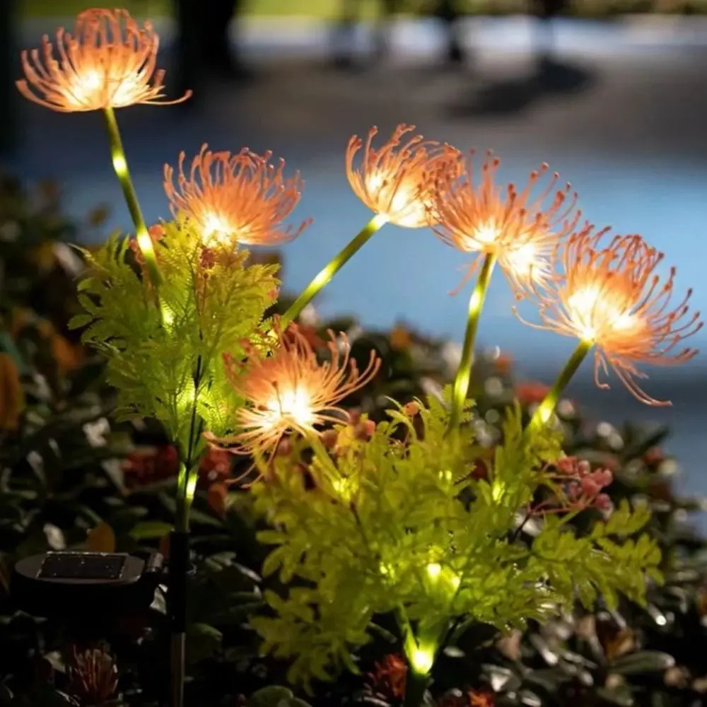 Waterproof Design Solar LED Lights High Quality Realistic Flower Solar Garden Lights 3 Heads Design Glowing Stems