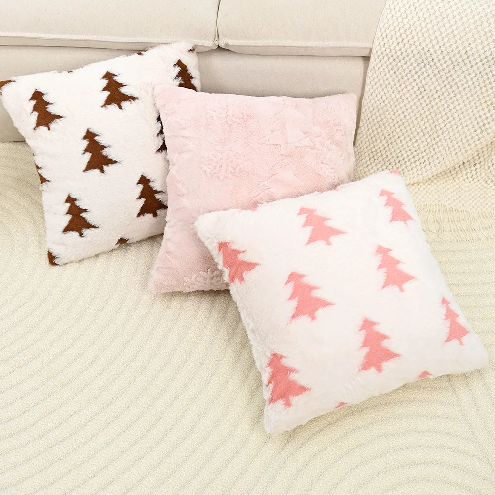 

Кроличий мех Рождественский фестиваль Зимняя наволочка Cojines Iving Room Декор дивана Чехлы для подушек Изголовье наволочки 30x50/45x45 см