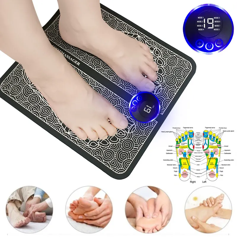 

Tens Fisioterapia Foot Massager Mat Massageador Pes Muscular Electric EMS Health Care Relaxation Terapia Fisica Massage Salud