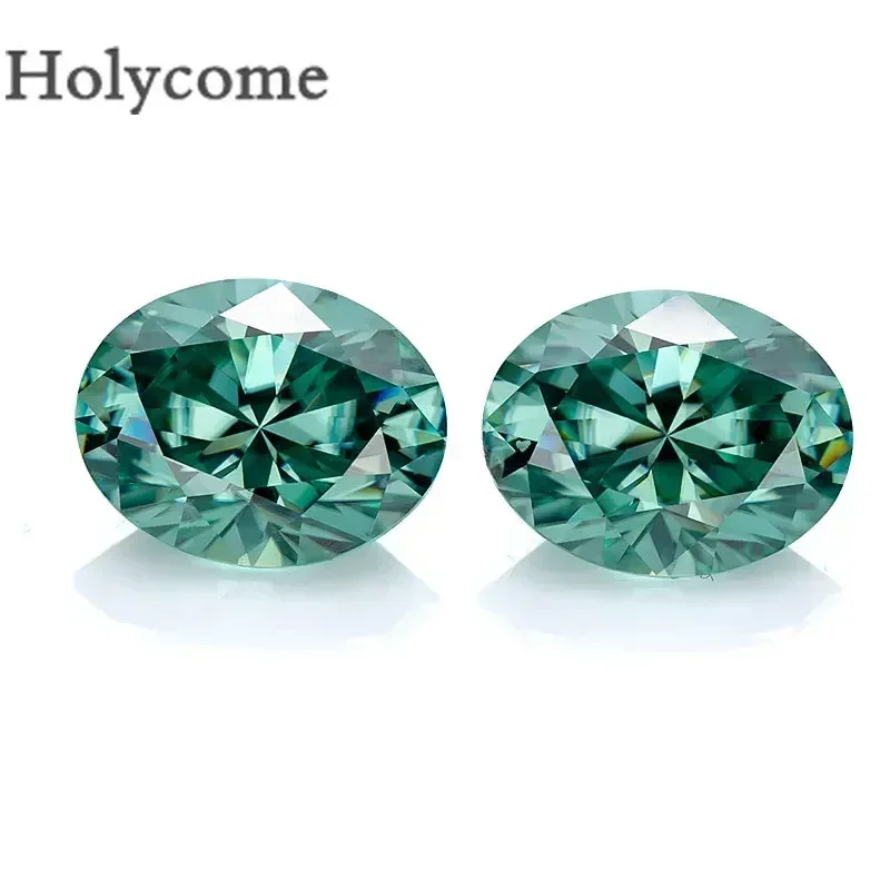 Holycome Moissante Factory Green Color Brilliant Cut Oval Shape Chic Gemstone Test PositiveGRA Certificate Loose Stone Wholesale