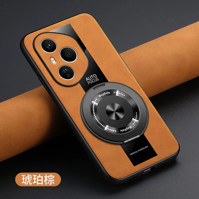 Case For Honor 400 Pro 400 Lite Sheep Buff Porsche 360° Rotation Stand Leather Skin-friendly Anti-fall Cover For Honor400 Pro