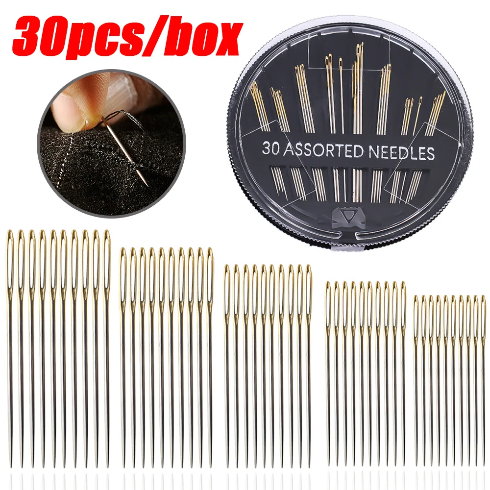 30/12pcs Multiple Sizes Sewing Needles Set Hand Sewing Needles Embroidery Thread Sewing Needles DIY Apparel Sewing Accessories