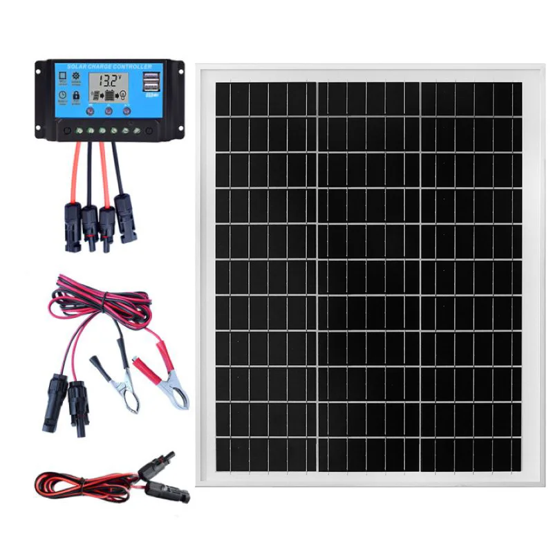 25W Solarpanel-Set mit Controller und Erhaltungsladegerät für Auto, Boot, Marine, Anhänger, LKW, Motorrad