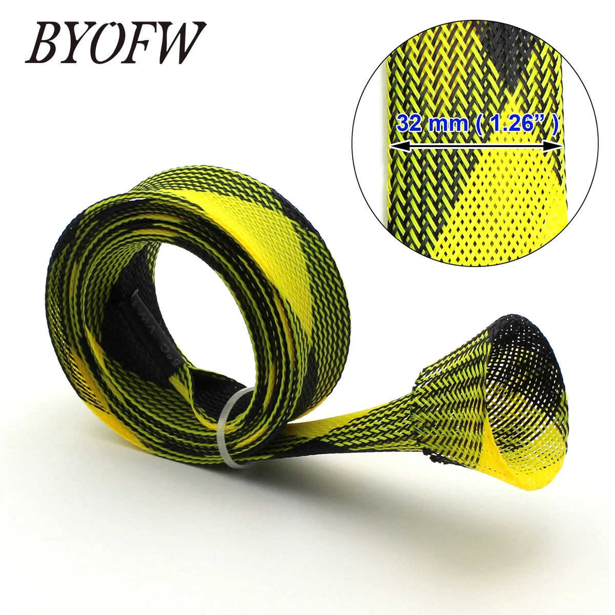 BYOFW 3PCs 3cm Width Multicolor Casting Fishing Rod Building Sleeve Flexible Replacement Cover Braided Mesh Sock Glove Protector