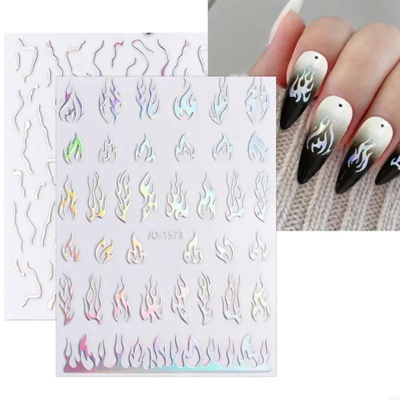 

Q1FB 12pcs Красочные наклейки на ногте