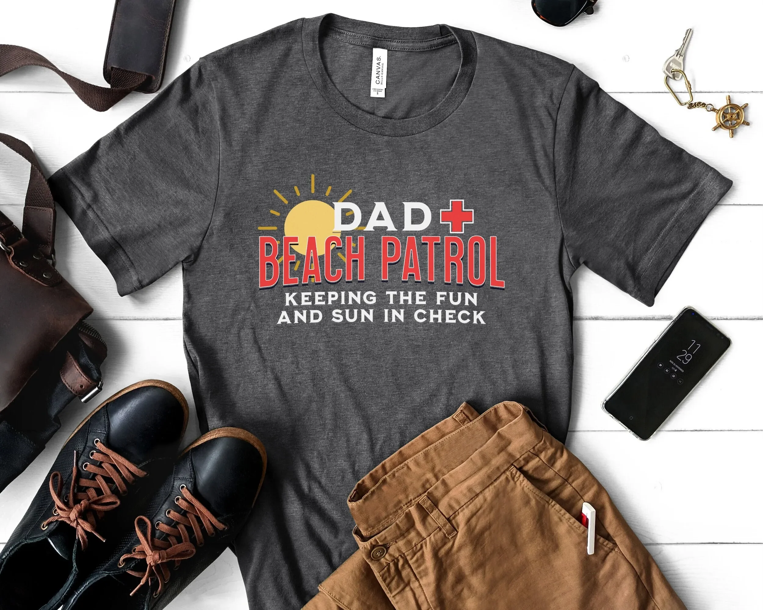 Dad Beach T Shirt S… - image