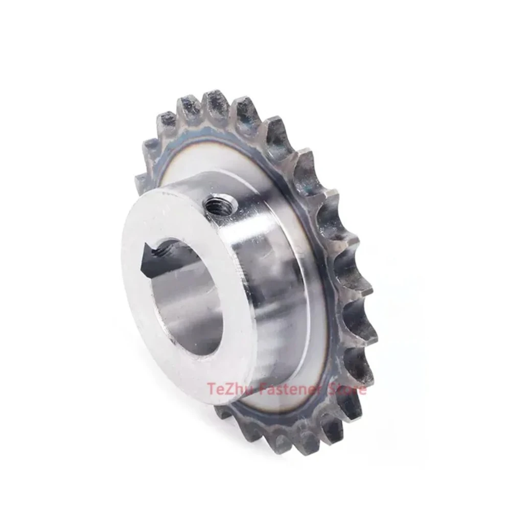 06B Sprocket Wheel 10-25 Teeth 45# Steel Keyway Bore 10-32mm Single Row Roller Chain Sprocket for Industrial Transmission