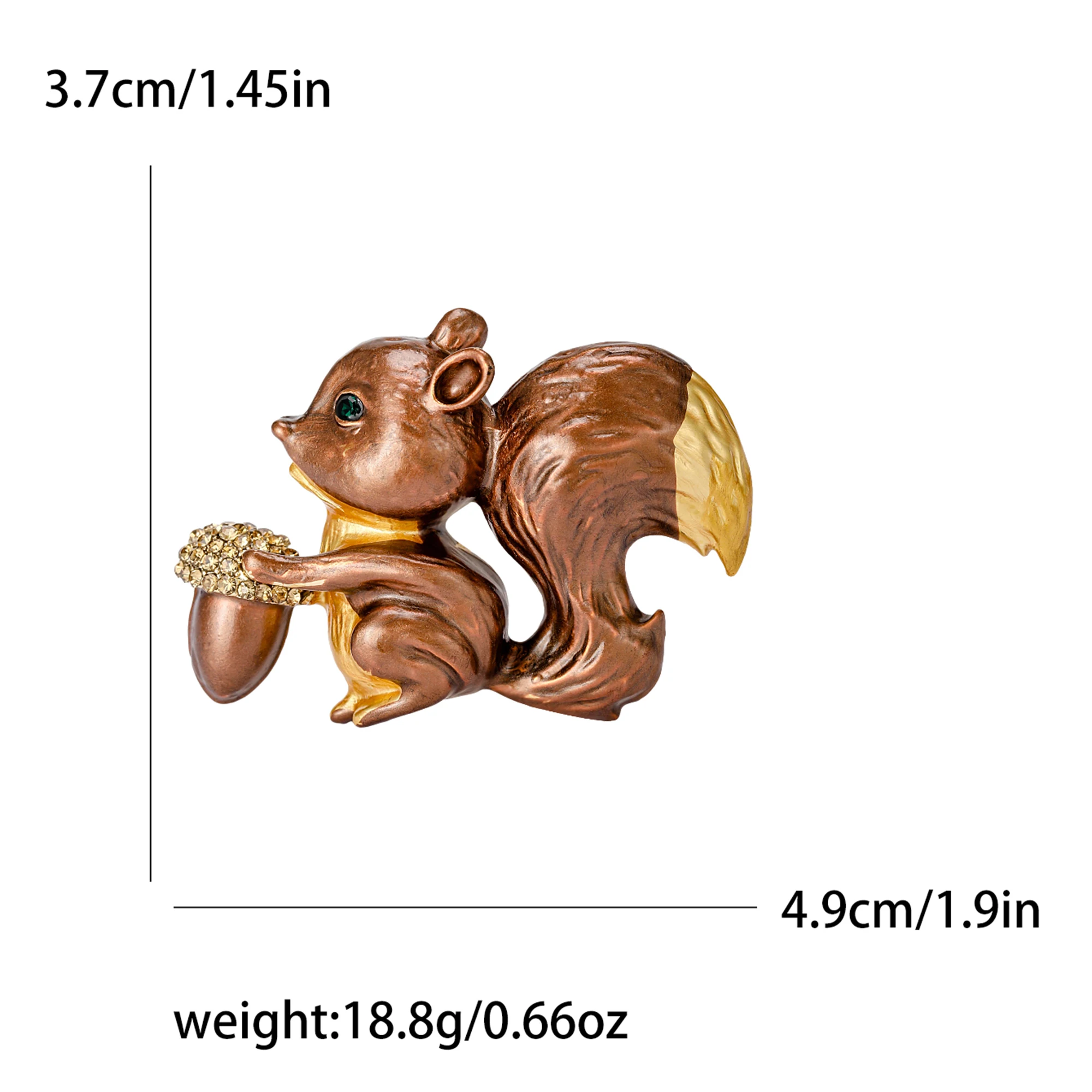 Beaut&Berry Cute Enamel Squirrel Brooches for Women Unisex Animal Pins Friends Party Gifts Banquet Jewellery Accessories