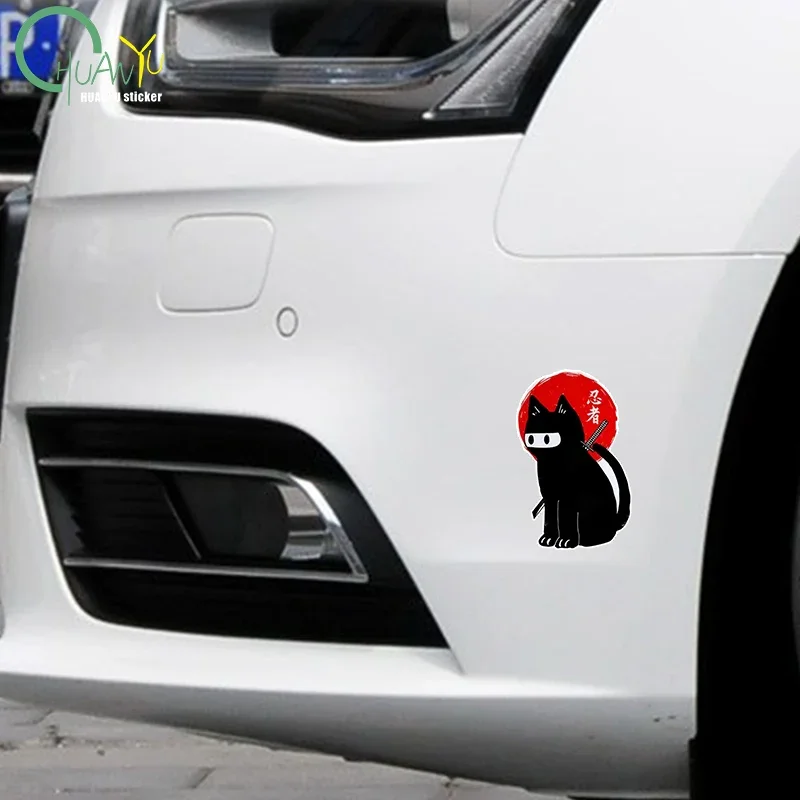 Reflective Japanese Cat Car Sticker, Vinyl Decal for Motorcycle Racing Truck Van Laptop Decor Accessories