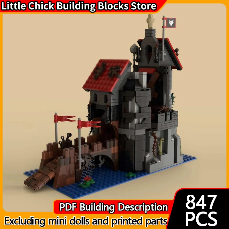 

Medieval Castle Model MOC Building Bricks Castle Tower On The River Modular Technology Children Holiday Gifts Assemble Toys Suit