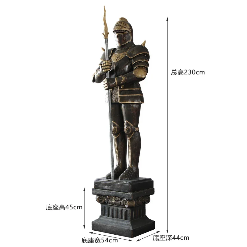 Retro Roman armor warrior ornaments lighting sculpture bar club restaurant shop fortune welcoming character statue