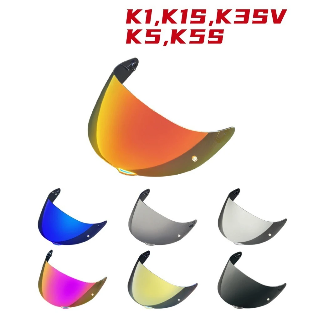 Full‑Face Helmet Visor for K1 Helmet Electroplated Mirrored Replacement Face Shield Windproof Motorcycle  Accessories