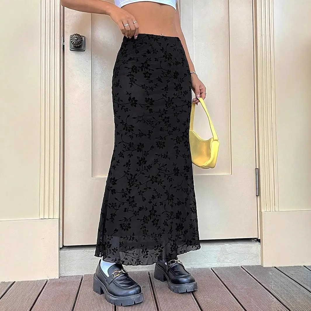 

Sexy Sle Butt Wrapped Fitail Skirt Single Me Printed Polyester Fiber mid Waist Design Busin Home Wear Batwing pe