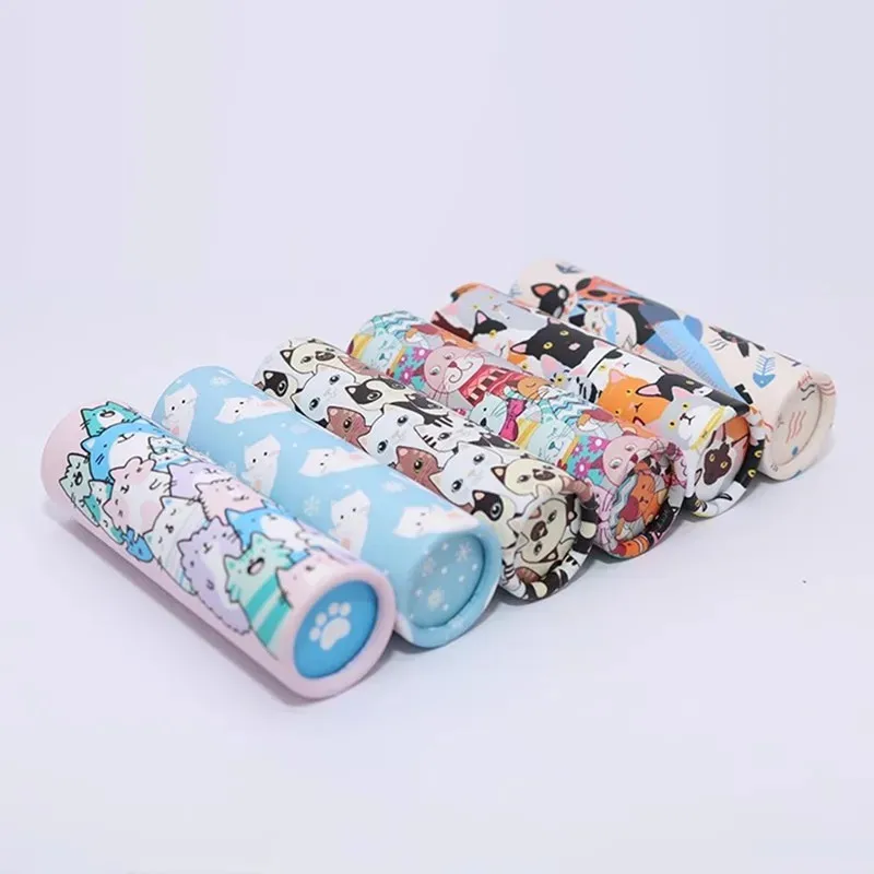 50Pcs 12.1mm Cute Cat Paper Lipstick Tube Eco-friendly Kraft Paper Lip Balm Container Lip Cosmetics Makeup Tool