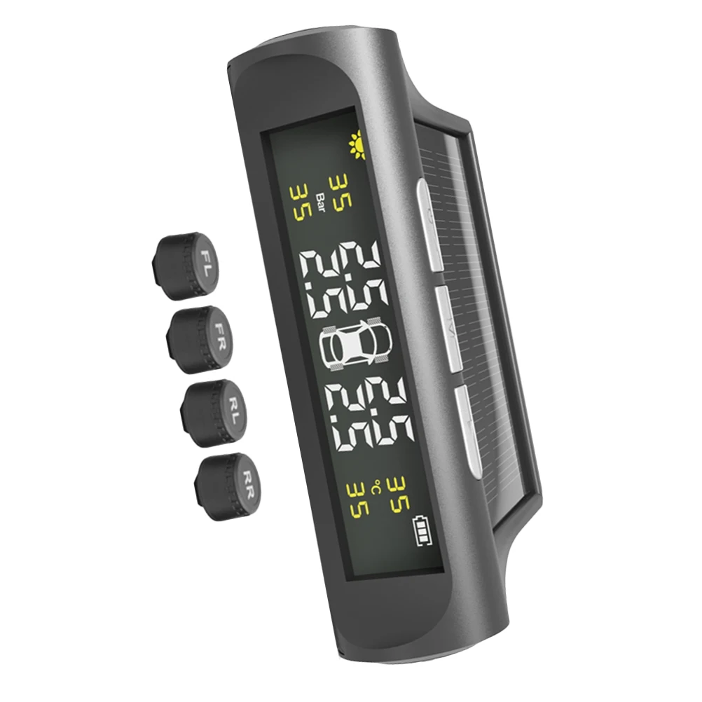 

4 Tire Pressure Monitor System with Low Pressure Alarm Digital Display for Cars Black Wireless Monitoring Tools Sensor