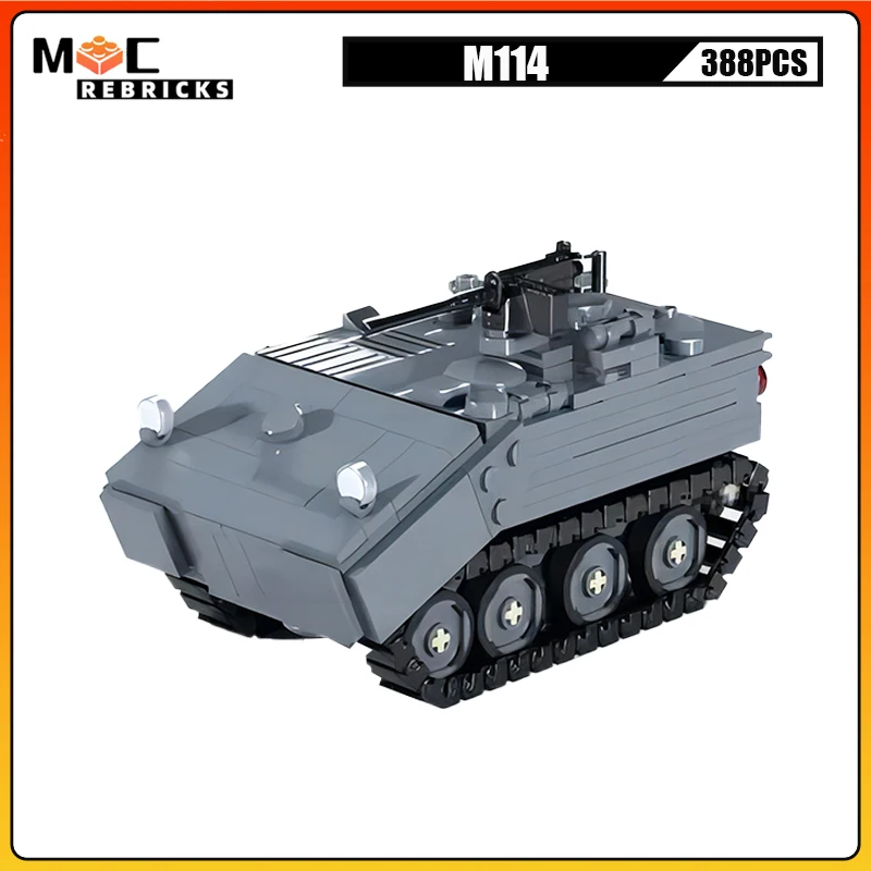 Lightweight Armor Vehicle M114 Tank Command Investigation Panzer Building Blocks Assembly Model Kids Educational Toy Bricks Gift