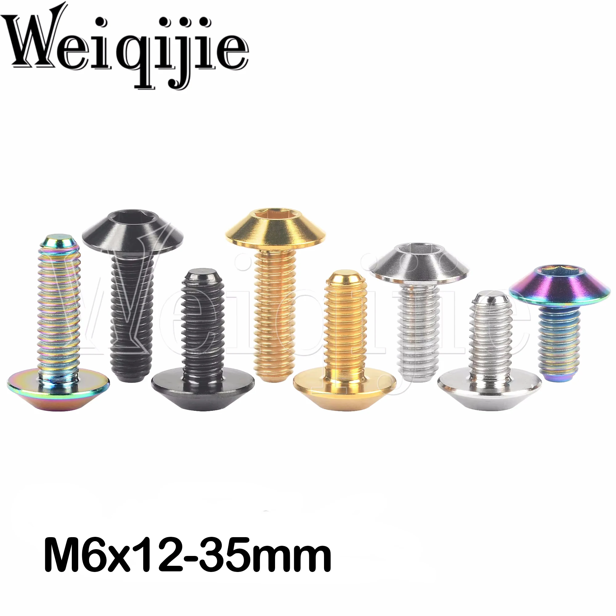 

Weiqijie Titanium Bolt M6x12 15 20 25 30 35mm Hexagon Socket Umbrella Head Screw for Bicycle Motorcycle Bolt 1pcs