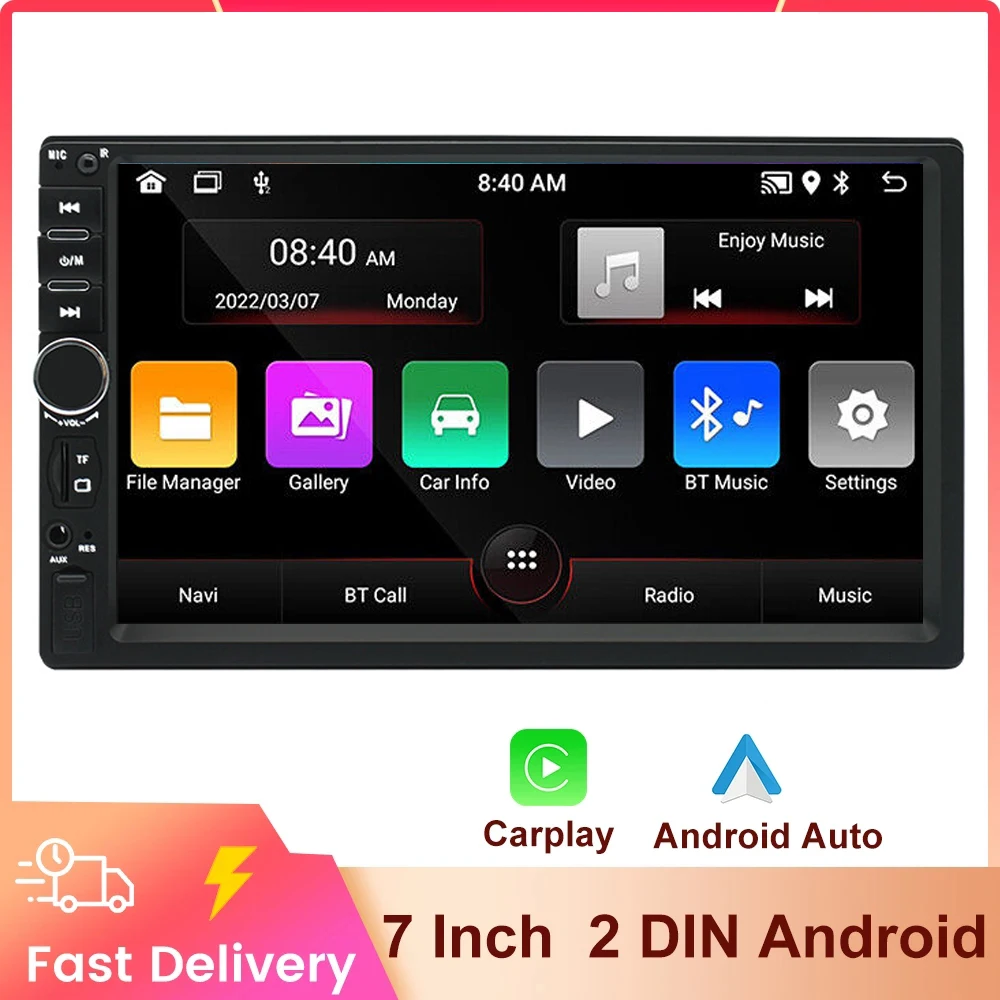 

2 Din Carplay Car Radio 7" Bluetooth Stereo 2din Video Multimedia Player Autoradio Touch Screen Auto Radio For Universal VW Kia