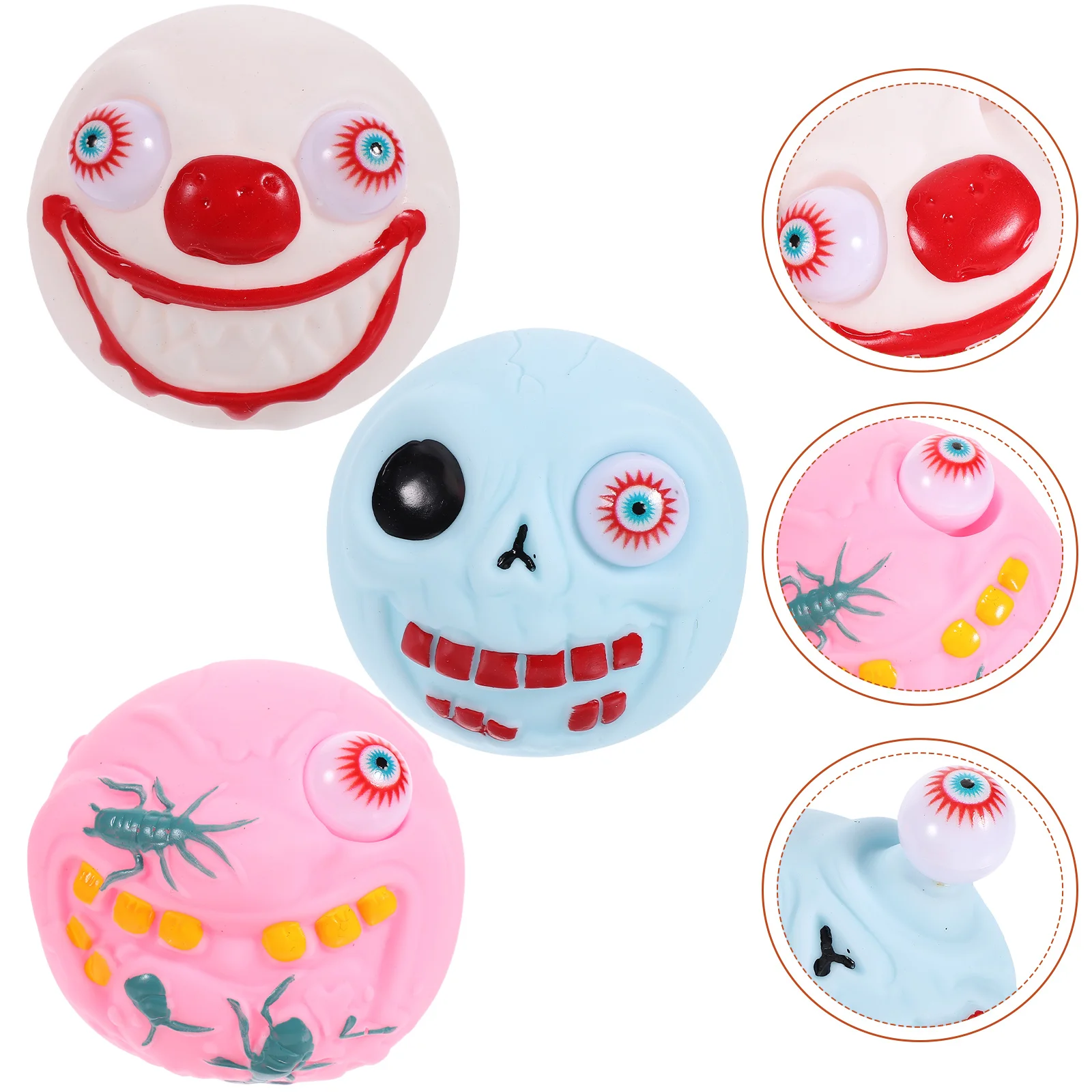 

3 Pcs Halloween Skull Toy Toys Party Favors Decorate Stretchy for