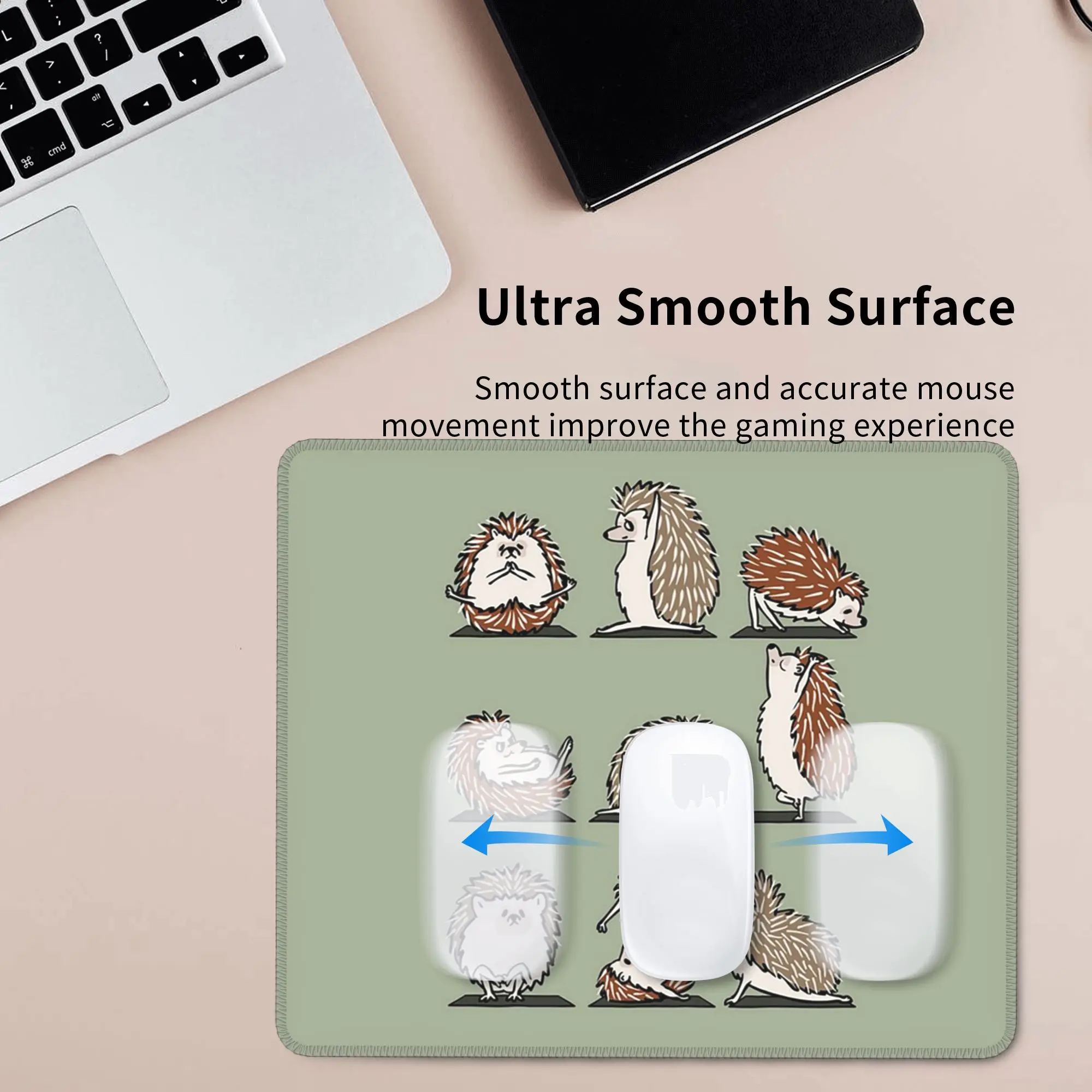 Hedgehog Yoga Mouse Pad Computer Keyboard Mouse Mat Gaming PC Laptop Desk Mat Office Accessories Table Mats
