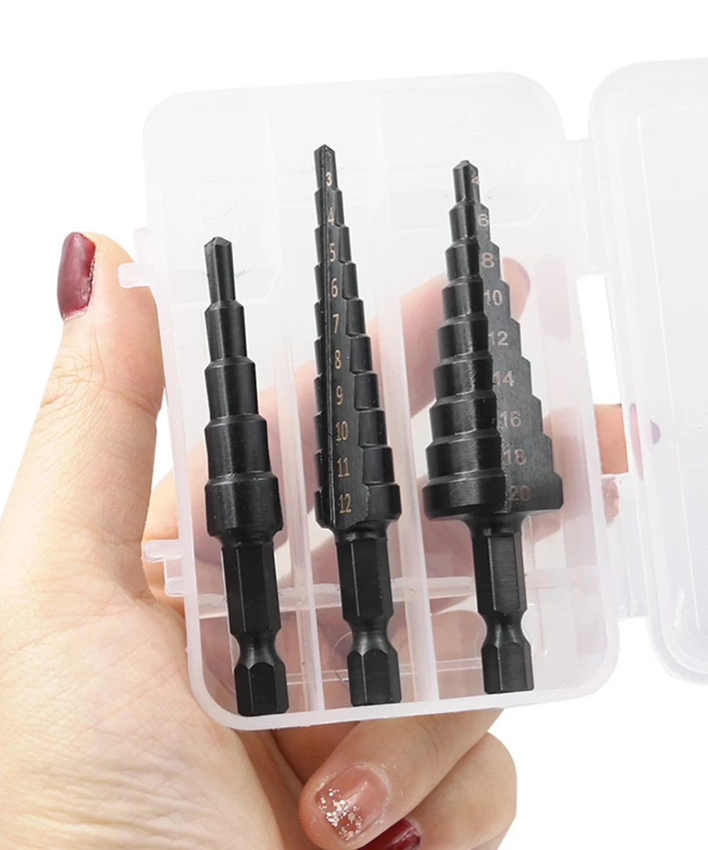 SMARLAN 3-12mm 4-12mm 4-20mm HSS prosto rowek zestaw wierteł stopniowych pokryte tytanem drewna Metal Hole Cutter rdzeń wiertła zestaw