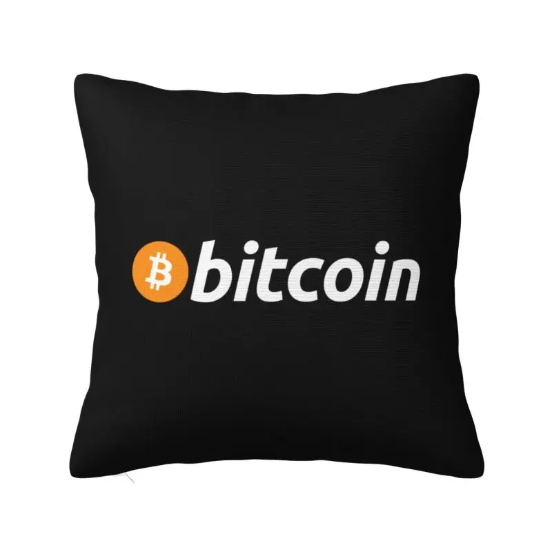 Custom Bitcoiny The Original Pillow Case BTC Crypto Coins Cushions Cover for Sofa Square Pillowcase