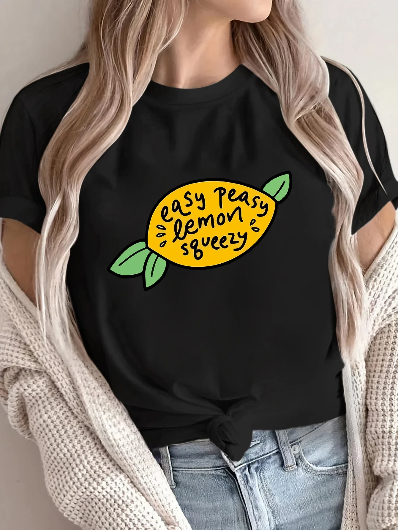 

Sleeve Round Lightweight Breathable Summer Casual Wear Playful Comfortable Women Casual Graphic T-Shirt Cartoon Design Clothing