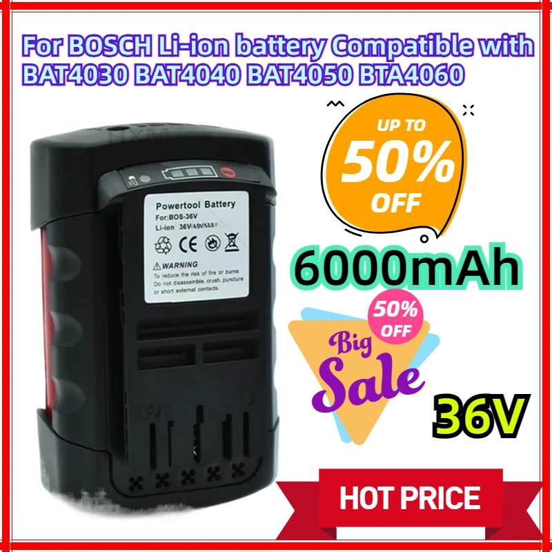 For BOSCH 36V 6.0Ah Li-ion battery Compatible with BAT4030 BAT4040 BAT4050 BTA4060