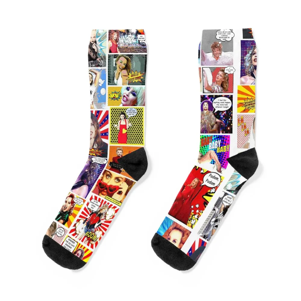 Kylie Minogue - The Ultimate POW WOW Socks floral winter gifts sports stockings luxury Luxury Woman Socks Men's
