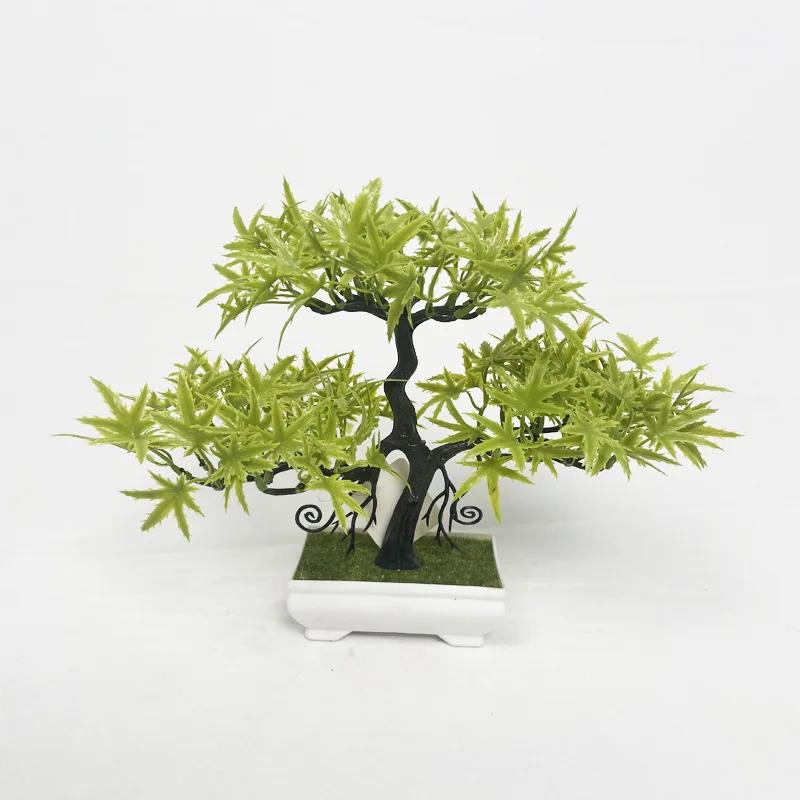 

Small Tree Simulation Artifical Plastic Plants Maple Leaves Bonsai Table Home Garden Decoration