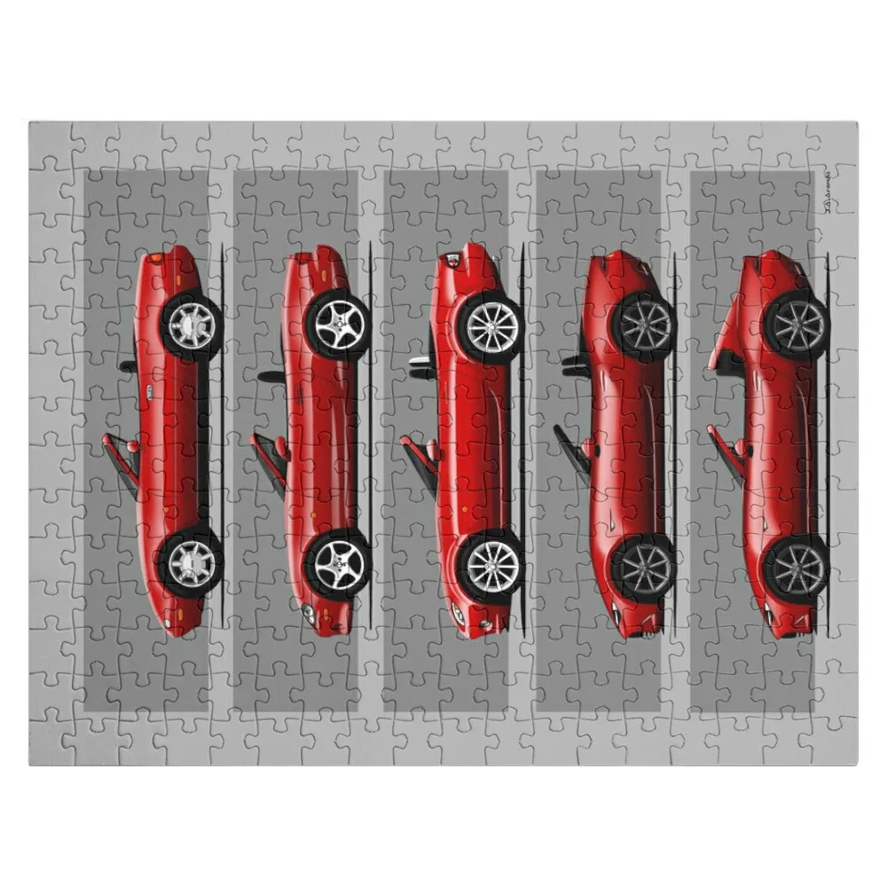 

The five silhouettes of the classic roadster convertible sports car Jigsaw Puzzle Baby Toy Customizable Gift