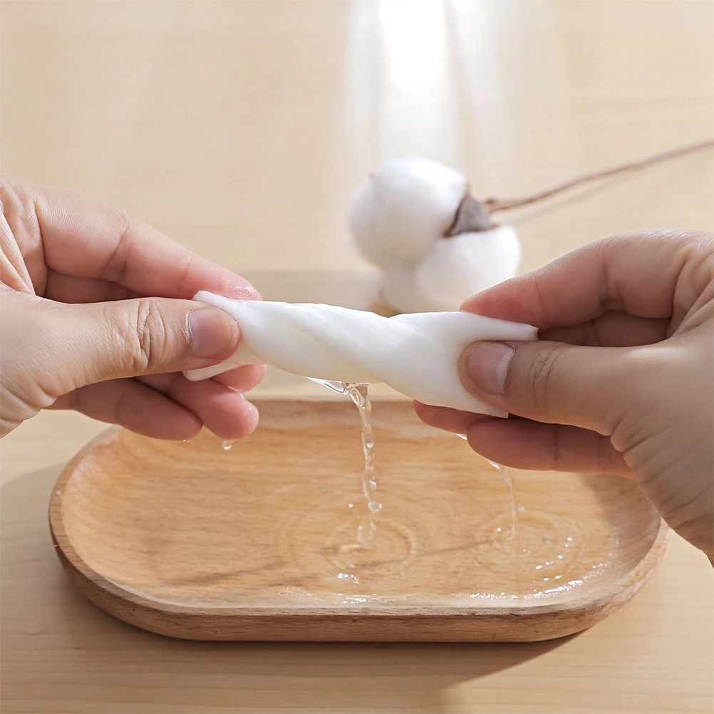 2 paczki grubych, chłonnych ręczników do mycia twarzy, przenośne, jednorazowe, bawełniane chusteczki do twarzy, do użytku w podróży i na zewnątrz.