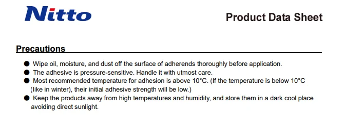 NO.7290 Crepe paper masking tape Product Data Sheet