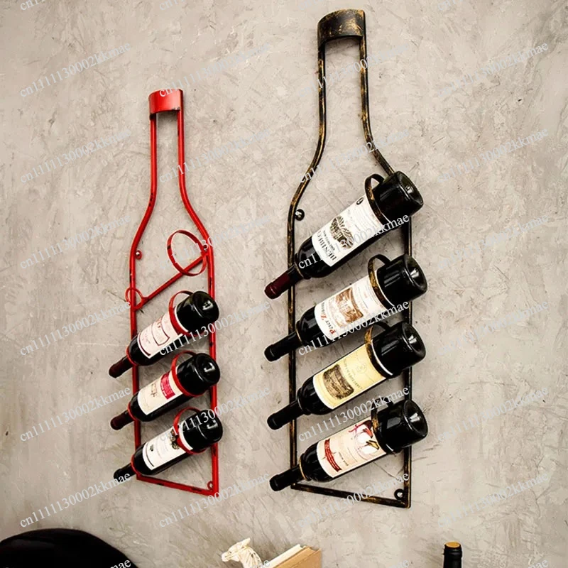 Home Bar Shelves - رف حائط للنبيذ بتصميم عتيق، حامل