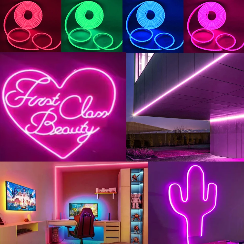 DC5V RGB Neon LED Strip Bluetooth App with 44key Remote Waterproof Neon Strip Light RGB Strip for TV Home Outdoor Decor Lighting