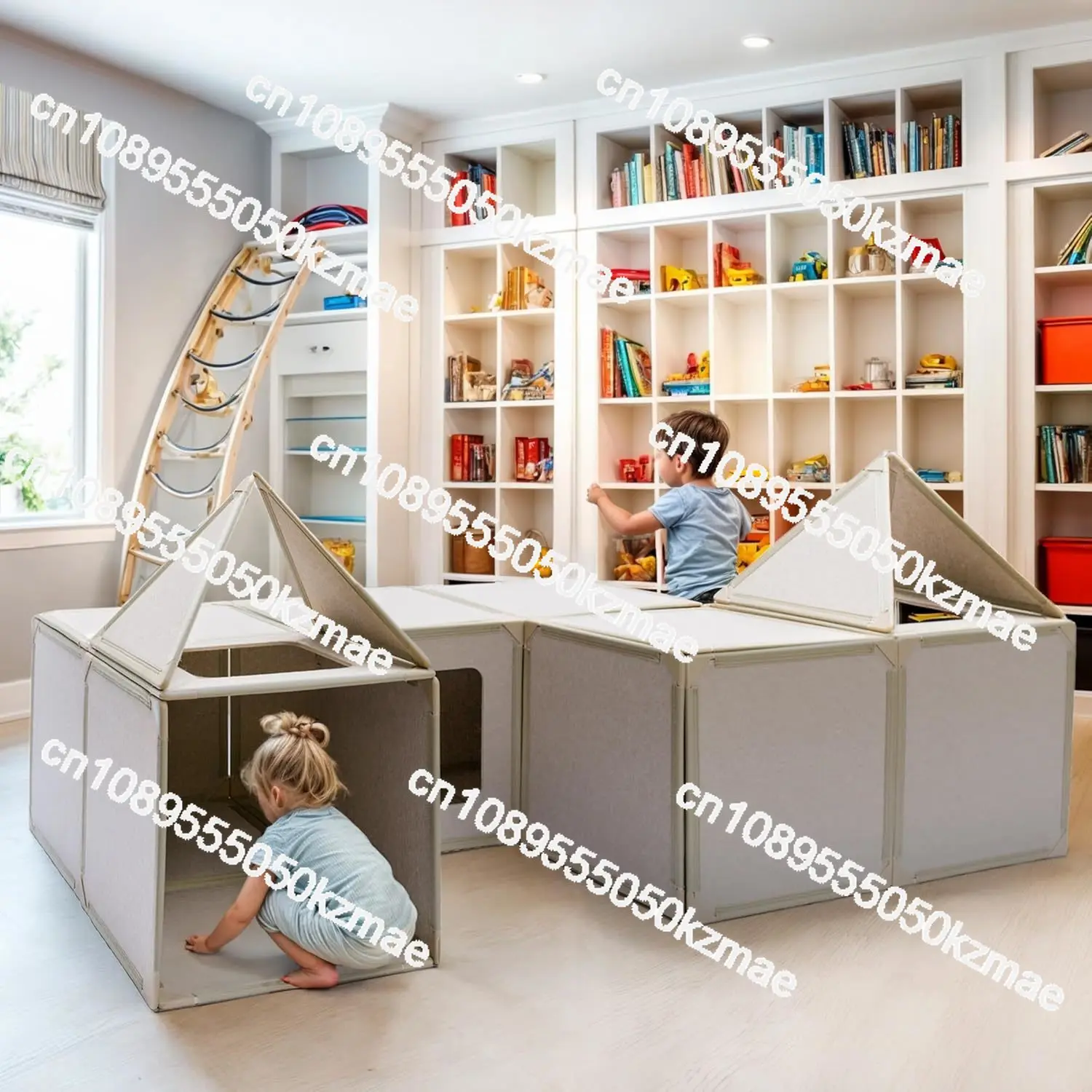 Magnetic Panel Playhouse Large Set with Built-In Magnets for Construction Toys and Tent Toys