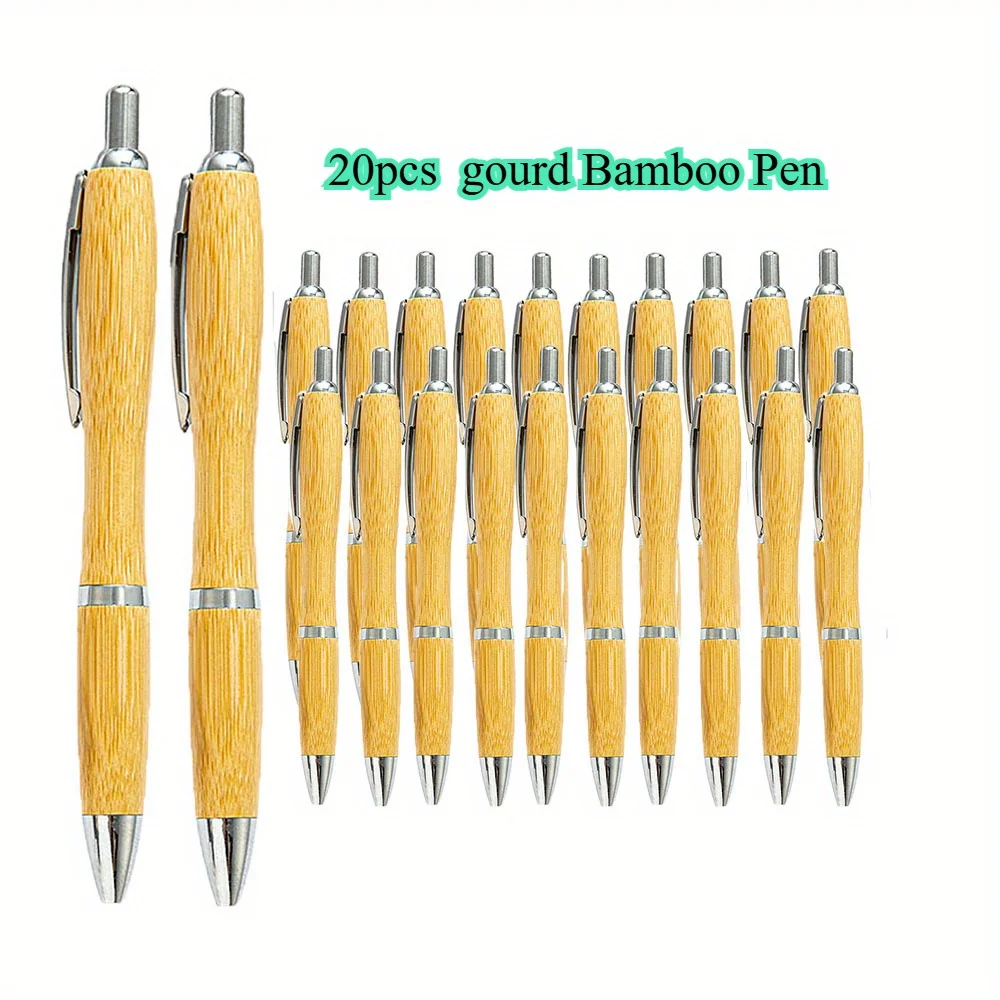 

20Pcs Innovative Advertising Gifts Bamboo Ballpoint Pens with Gourd Shape Design for Writing and Signing Supplies
