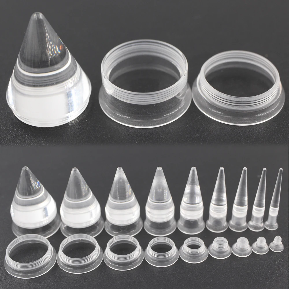 Alisouy 2PC Transparent Acrylic Ear Plug Taper Tunnel Gauges Set  2 in 1 Ear Expander Stretching Screw Kit Piercing Body Jewelry