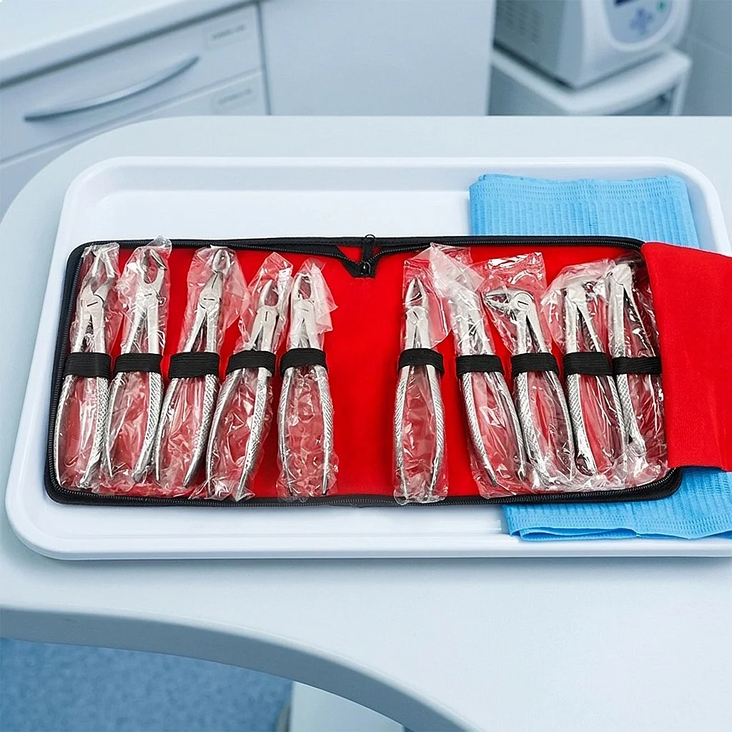 10pcs Adult Dentals Extraction Forceps Set Surgical Instruments Plier Orthodontic Pliers