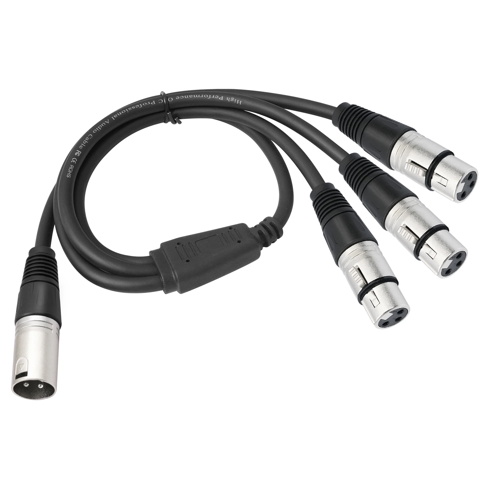 3Pin Y Splitter Cable Male To 3 Female Microphone Cable Wear Resist Balanced XLR Mic Cord for Mixer Microphone Amplifier