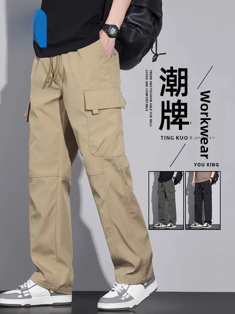 

Jeanswest мужская повседневная рабочая одежда брюки свободные прямые брюки американские функциональные брюки весна осень модный бренд молодежная энергия