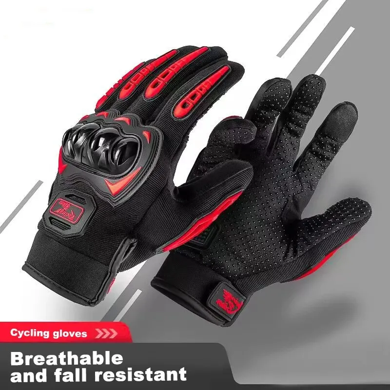 Motorcycle Gloves Black Racing Genuine Leather Motorbike Road Riding Team Glove Men Summer Winter Cycling Gloves