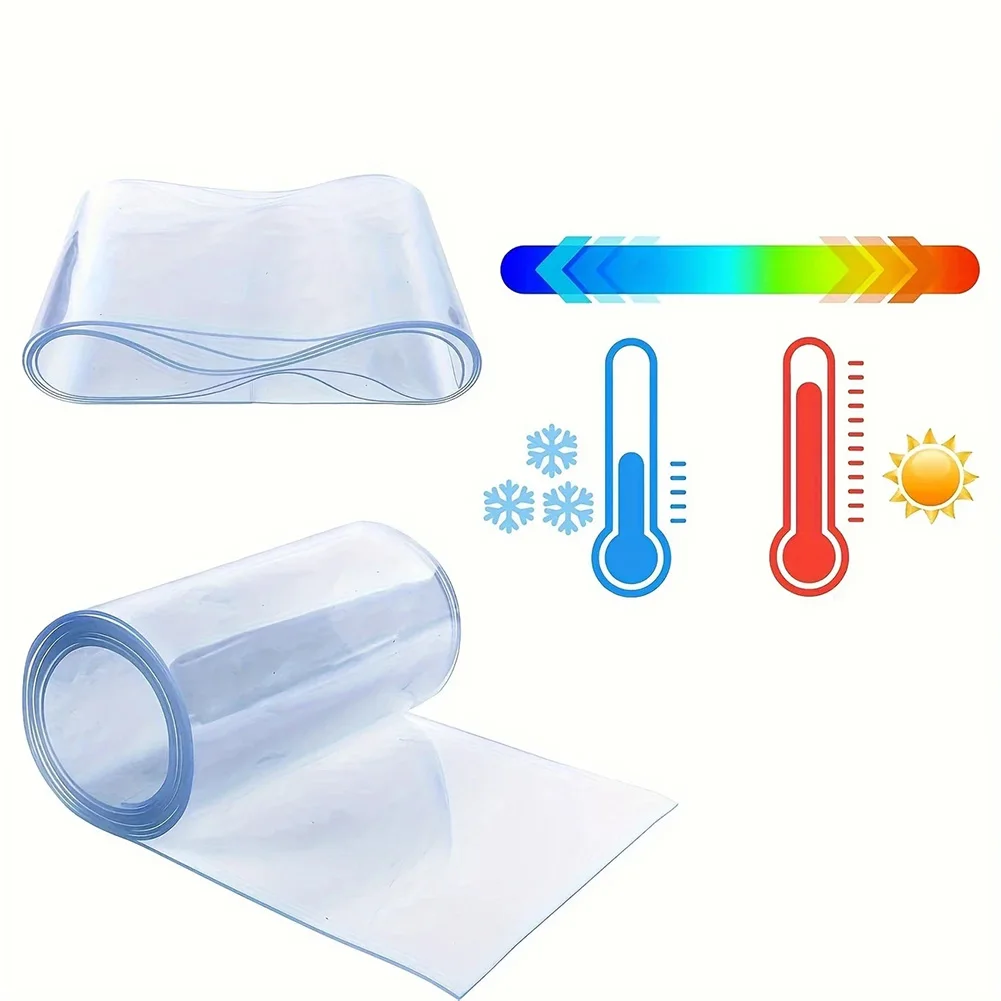 1PC PVC Windproof Soft Curtain Strips Summer Door Insulation Strips Windproof Strips Ransparent Curtain Strip Sheer Curtain