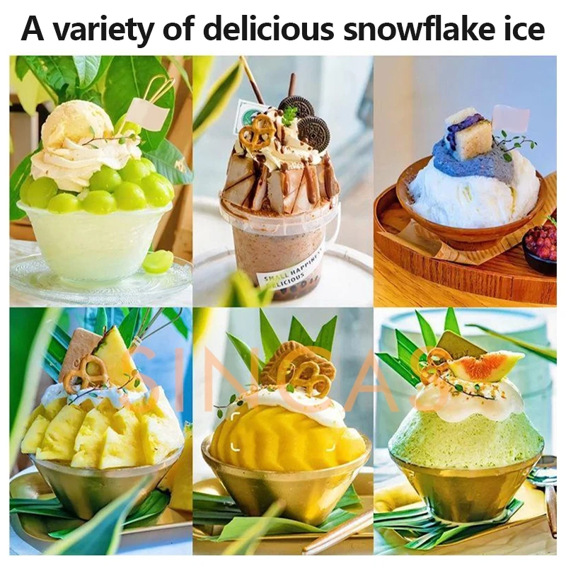 Snowflake Ice Maker Machine Snow Shaver Device Commercial Home Use Ice Cream Shaving Machines Air Cooling Efficient 120KG/24Hour