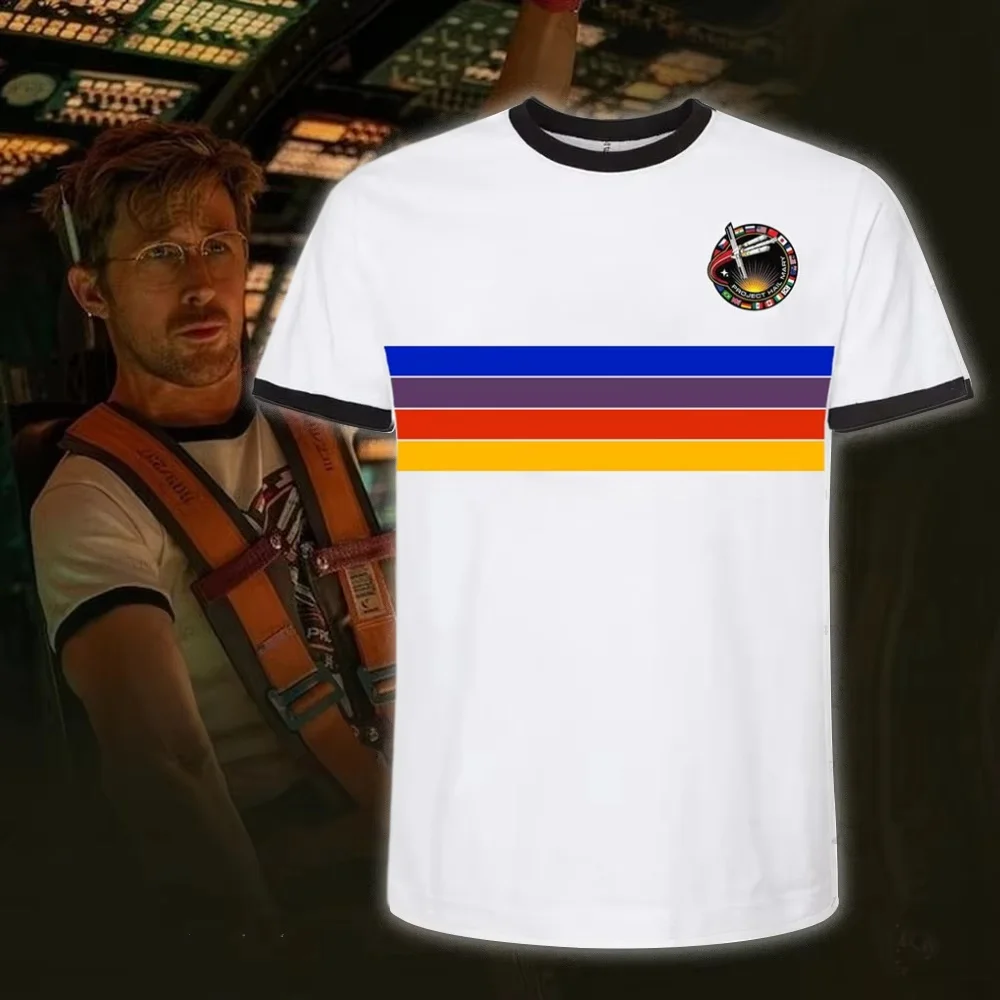

Project Hail Mary Ringer Tee Mission Patch Sci Fi Novel Fan Shirt Retro Space Graphic Tee Unisex Book Lover cosplay T shirt