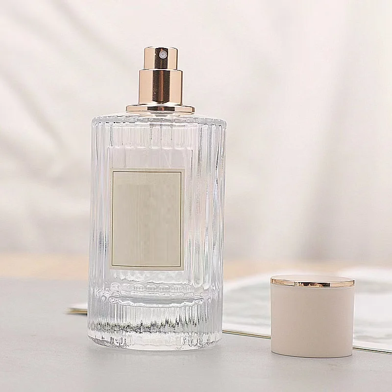 30ml/50ml Refillable Clear Glass Perfume Bottle Striped Spray Makeup Dispenser Bottle